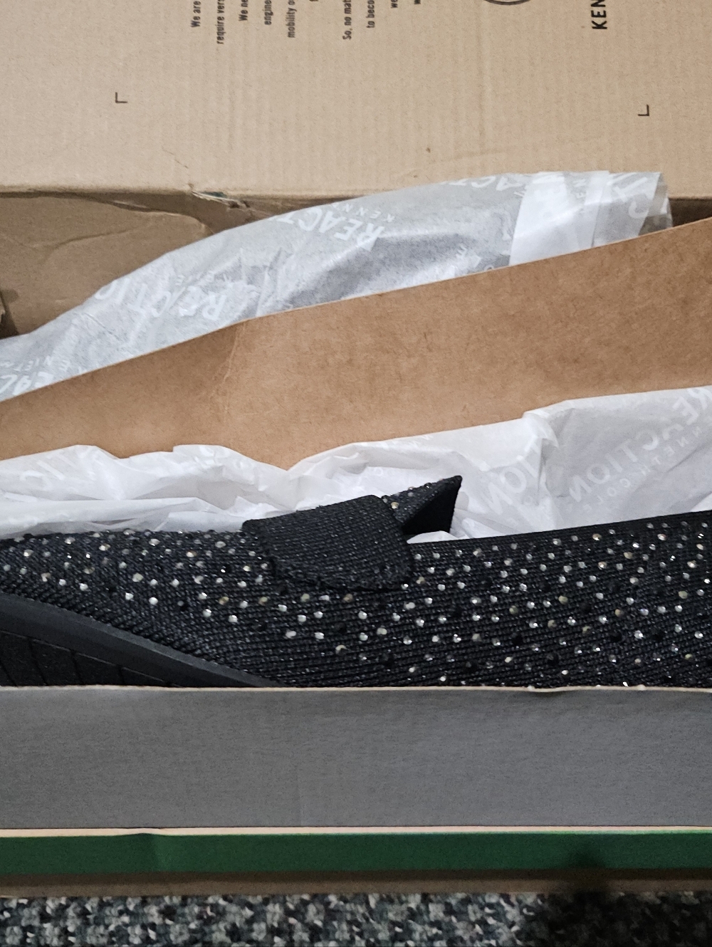 Kenneth Cole Black Sparkle Knit Slip-On Loafer